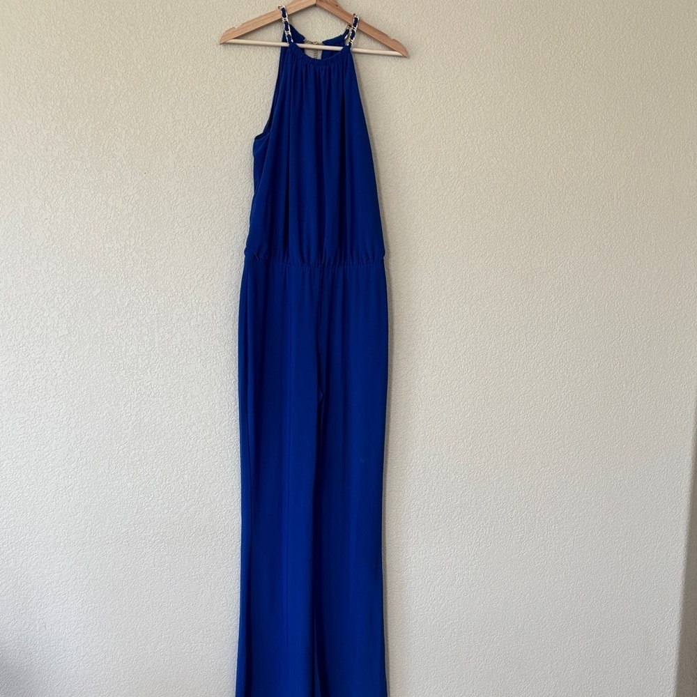 Laundry By Shelli Segal Blue Women's Jumpsuit With Gold Accents